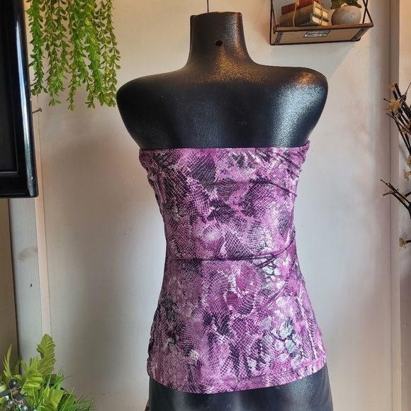 Kismet Purple and Black Snakeskin Look Tube Top M - Picture 7 of 7